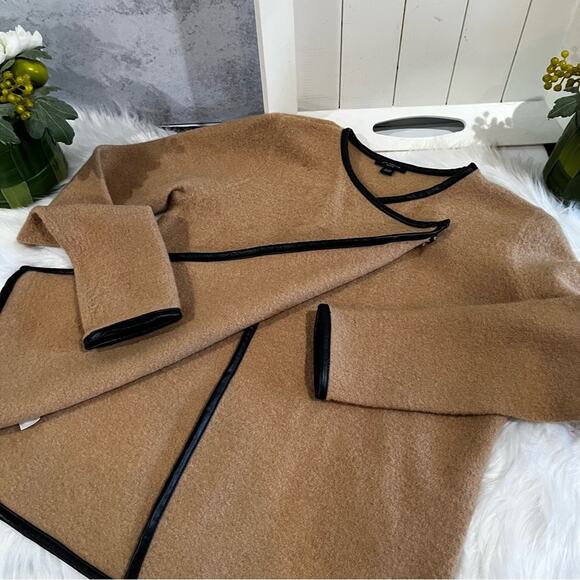 NEW Ann Taylor Wool Two Tone Asymmetrical Academia Blazer Sweater Jacket XSP - Picture 9 of 16